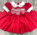 PRE-ORDER- Traditional Christmas Red Smock Dress (DUE END OCTOBER)
